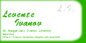 levente ivanov business card